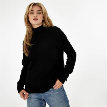 image of Jack Wills Mock Neck Knitted Jumper - Black