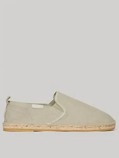 Image of Superdry Stone Brown Canvas Espadrille Shoes Stone Male 9 214836UK