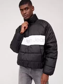 Image of Calvin Klein Jeans Institutional Padded Popover Jacket - Black Size M Men