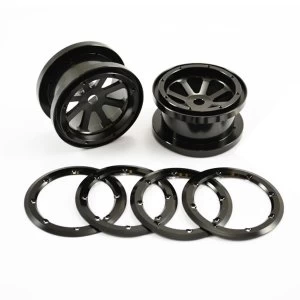 image of Fastrax Axial 8 Spoke 2.2 Alloy Beadlock Wheels (Wraith)