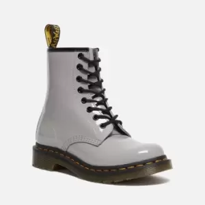 Image of Dr. Martens Womens 1460 Patent Lamper 8-Eye Boots - Zinc Grey - UK 4