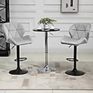 image of Homcom Bar Stool Fabric Light Grey 2 Pieces