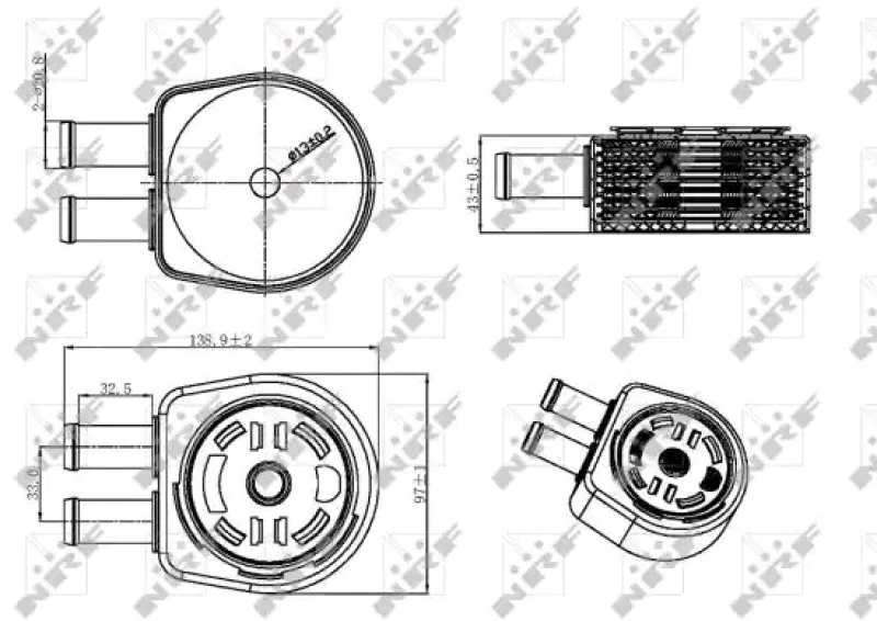 Image of NRF 31310 Oil Cooler with gaskets/seals, EASY FIT Oil Cooler,engine oil (469)
