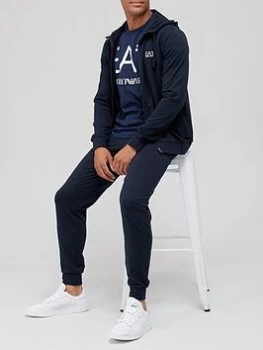 Image of Emporio Armani EA7 Core ID Logo Hooded Tracksuit Navy Size XL Men