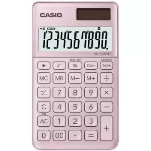 image of Casio SL-1000SC Pocket calculator Rose Display (digits): 10 solar-powered, battery-powered (W x H x D) 71 x 9 x 120 mm