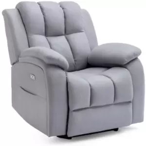 image of Brookline electric fabric auto recliner armchair gaming usb lounge sofa chair grey - Grey