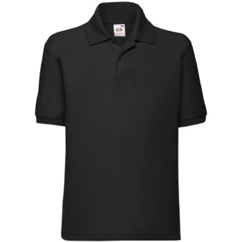 Image of Fruit Of The Loom 63417 boys's Children's polo shirt in Black