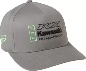 Image of FOX Kawasaki Flexfit Cap, grey, Size L XL, grey, Size L XL