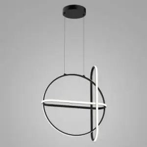 image of Italux Lighting - Italux Cerrila - Modern LED Hanging Pendant Black, Warm White 3000K 2000lm Dimmable