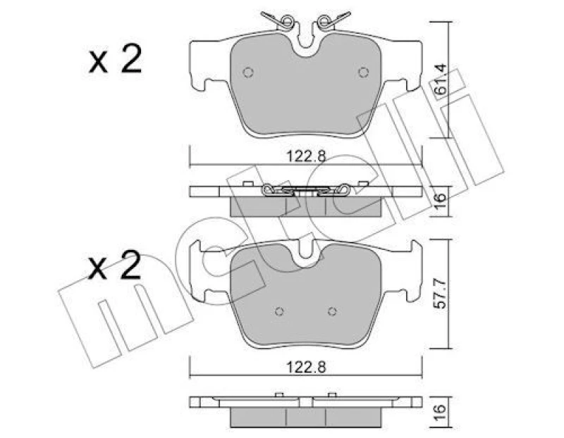 Image of METELLI Brake pad set METELLI 22-1424-0