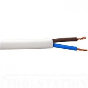 Image of Zexum 0.5mm 2 Core PVC Flex Cable White Round 2182Y - 100 Meter