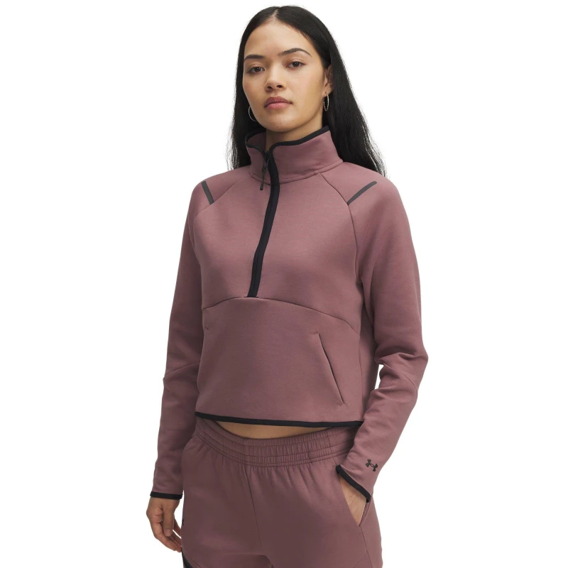 Image of Under Armour Womens Unstoppable 1/4 Zip Fleece Maroon Mist female 10 (S)