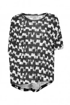 Image of Great Plains Cubist Wave Drape T Shirt Black