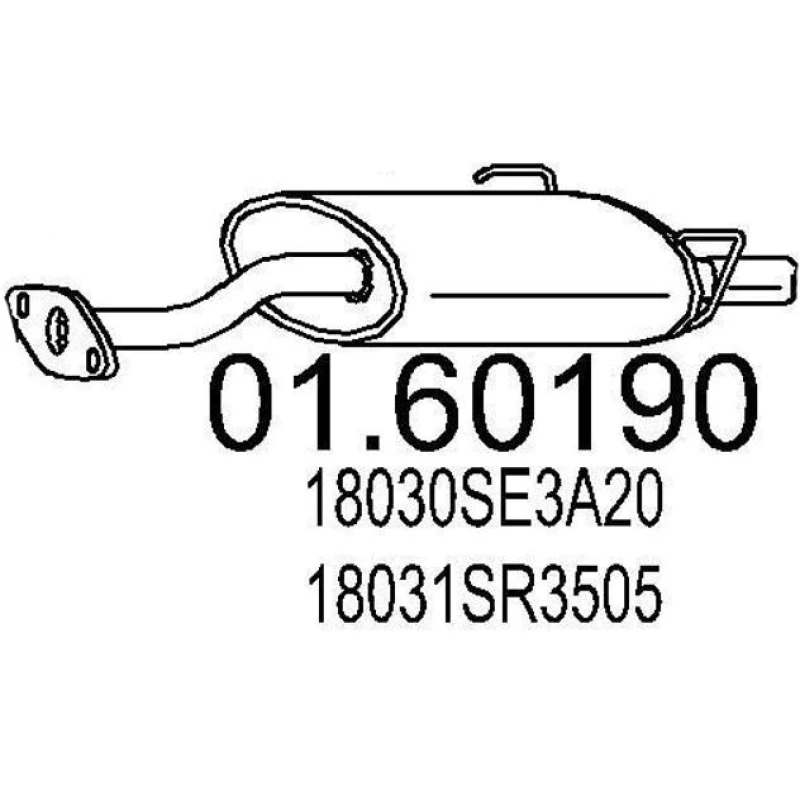 Image of MTS 01.60190 Rear silencer End Silencer (3437)