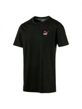 image of Puma Classics Embossed T-Shirt - Black/Red