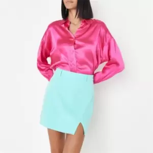 image of Missguided Double Breasted Crop Blazer - Blue