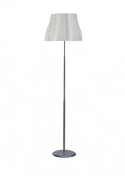 image of Floor Lamp 3 Light E27, Gloss White, Polished Chrome