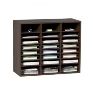 Image of VEVOR Literature Organizers, 24 Compartments Office Mailbox with Adjustable Shelves, Wood Literature Sorter 29x12x24.4 inches for Office, Home, Classr