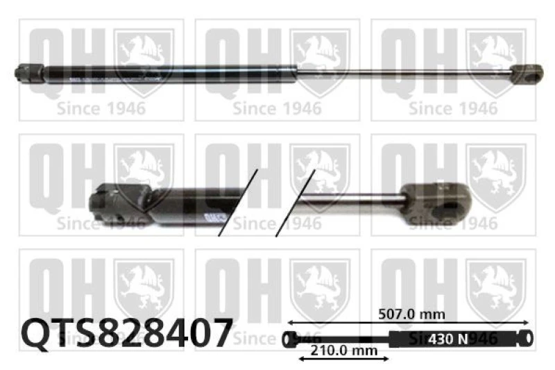 Image of QUINTON HAZELL Tailgate strut QUINTON HAZELL QTS828407
