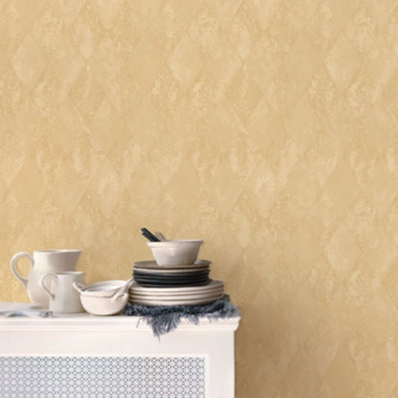 Image of Galerie Ambiance Ochre Gold Harlequin Texture Embossed Wallpaper