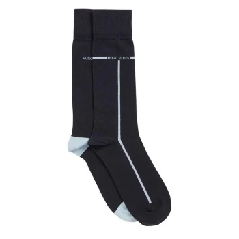 image of Boss 2 Pack RS Logo Stripe Socks - Blue