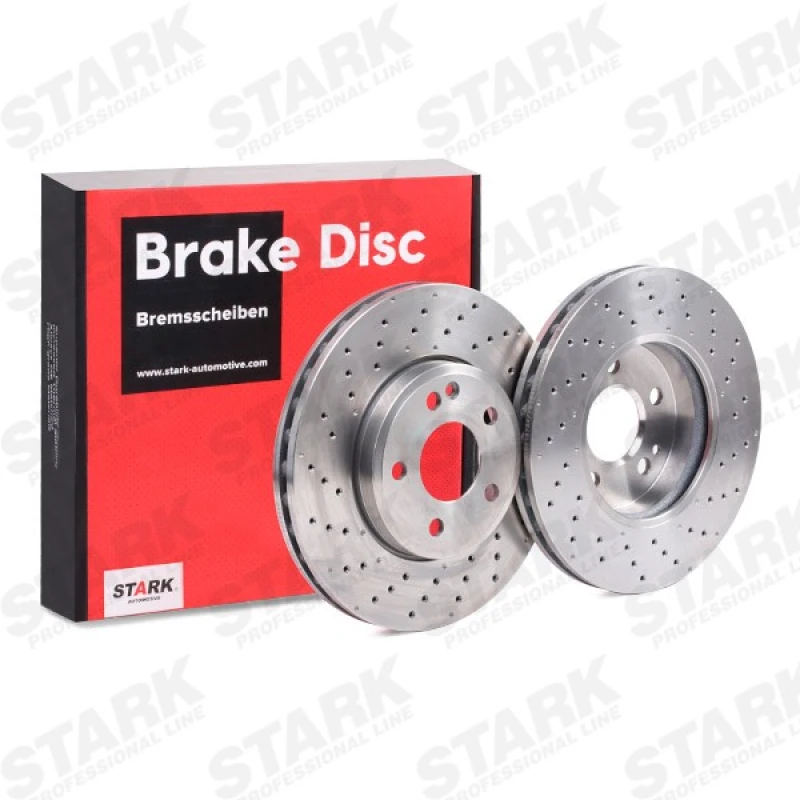 Image of STARK SKBD-0022900 Brake disc Front Axle, perforated/vented, Cast Iron, Uncoated, Untreated, without bolts/screws Cast Iron Brake Disc (82)