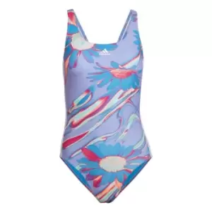 Image of adidas Positivisea 3-Stripes Swimsuit Womens - Light Purple / White