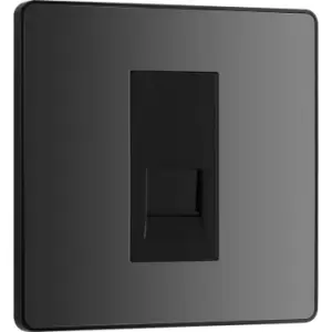 Image of BG Evolve Chrome ( Ins) Single Secondary Telephone Socket in Black Polycarbonate/Steel