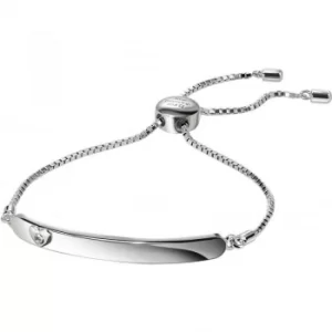 image of Childrens D For Diamond Sterling Silver Heart ID Toggle Bracelet