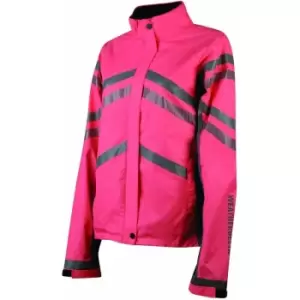 image of Weatherbeeta Childrens/Kids Waterproof Lightweight Reflective Jacket (L) (Hi Vis Pink) - Hi Vis Pink