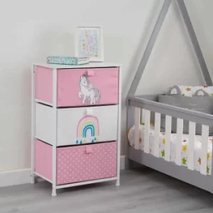 image of Liberty House Toys Kids Unicorn 3 Drawer Storage Unit, none