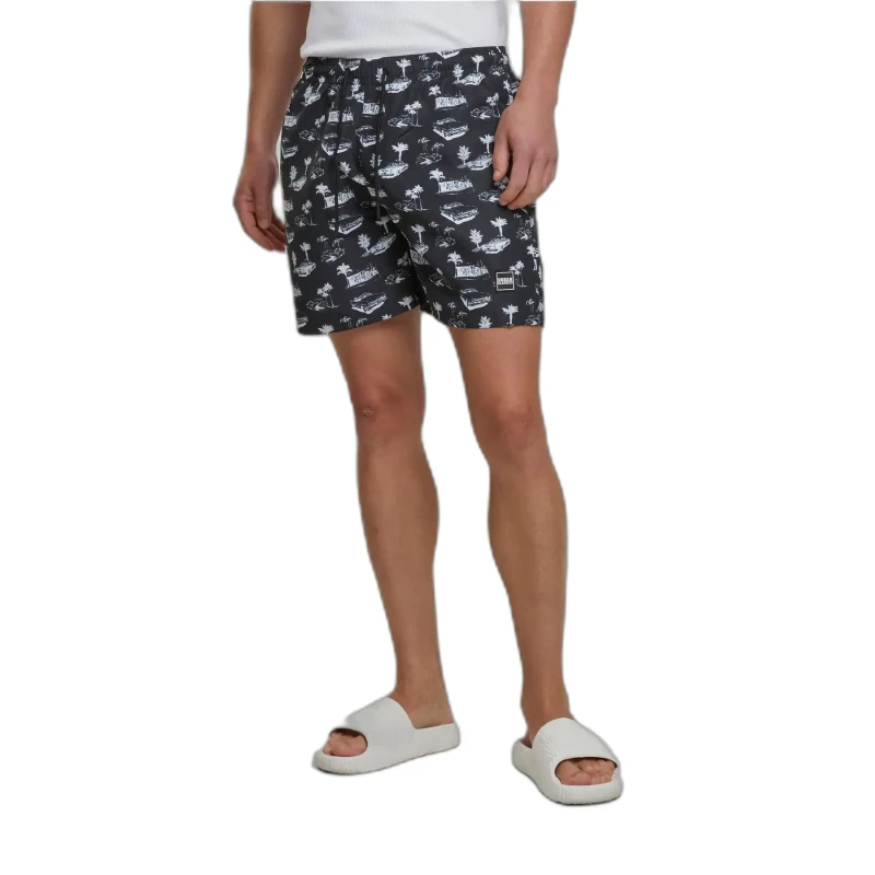Image of Urban Classics Swim shorts Urban Classics Pattern Noir Male XL