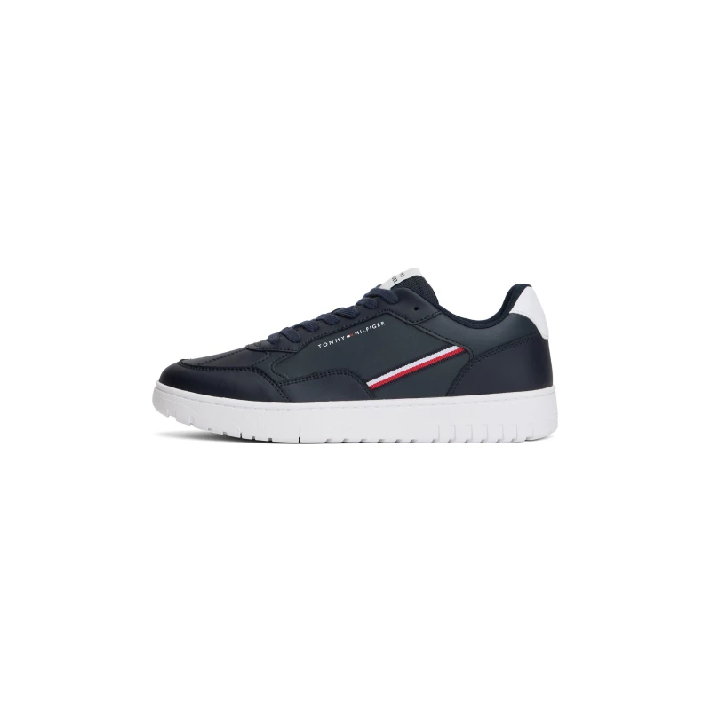 Image of Tommy Hilfiger Mens Basket Stripe Low-Top Trainers Low Trainers 7 (41) Blue 11530018270