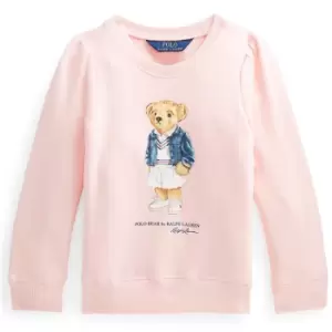 image of Polo Ralph Lauren Girls Bear Logo Sweater - Pink