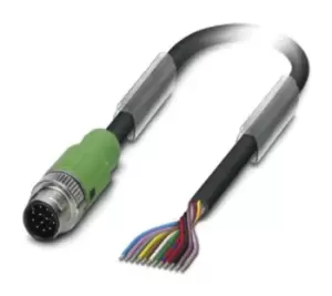 Image of Phoenix Contact 1430556 Sensor Cord, 12P, M12 Plug-Free End, 5M