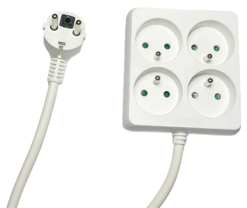 Image of Microconnect MC-PSSQUARE040150FRW power extension 1.5 m 4 AC outlet(s)