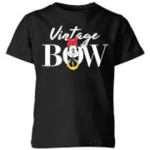 image of Disney Minnie Mouse Vintage Bow Kids T-Shirt - Black - 11-12 Years