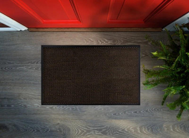 Image of RugsX Doormat Texas 456 Antislip, Outdoor, Indoor, Gum - Brown 40X60 Cm
