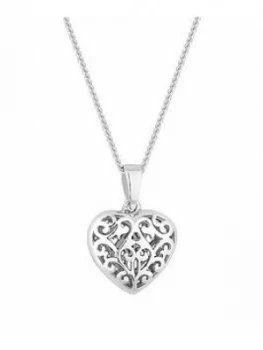 image of Simply Silver Sterling Silver Mini Filigree Heart Pendant Necklace