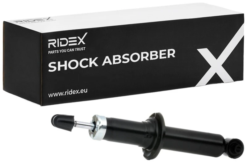 Image of RIDEX 854S0926 Shock absorber Rear Axle, Gas Pressure, Twin-Tube, Spring-bearing Damper, Bottom eye Shock Absorber (854)