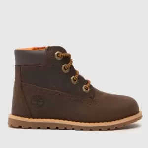 image of Timberland Dark Brown Pokey Pine Zip Boys Toddler Boots