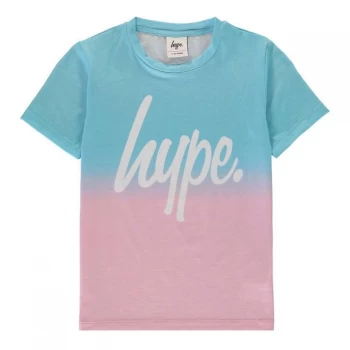 image of Hype Pink Blue Fade T-Shirt - Pink/Blue