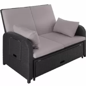 Image of Tectake Rattan Sofa Crete Black