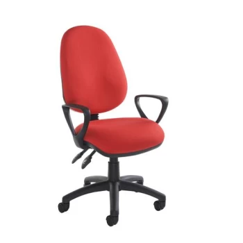 image of Vantage 100 2 lever PCB operators chair with fixed arms - red