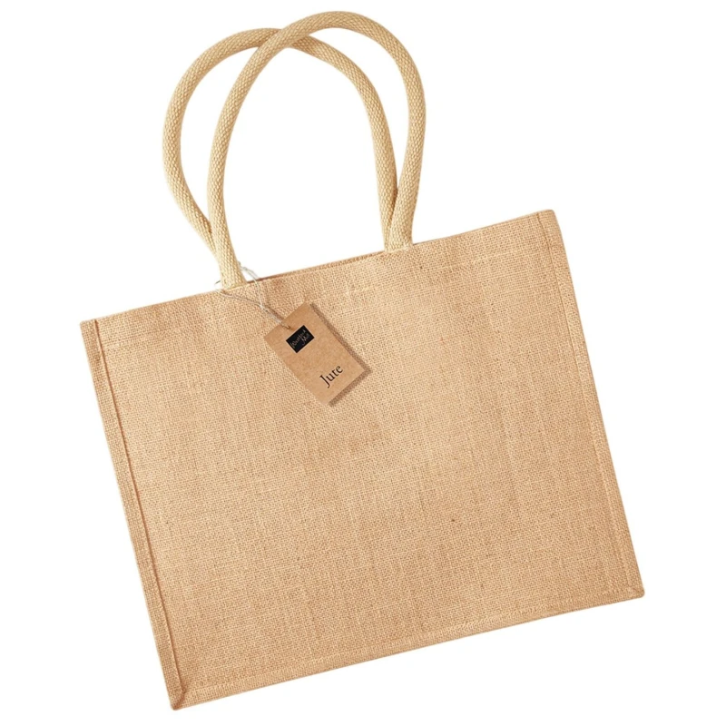 Image of Westford Mill Mens Classic Jute Shopper Bag in Natural Natural Male