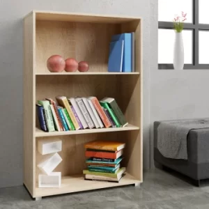 Image of Bookcase Vela Oak 115x31x60cm 3 Tiers