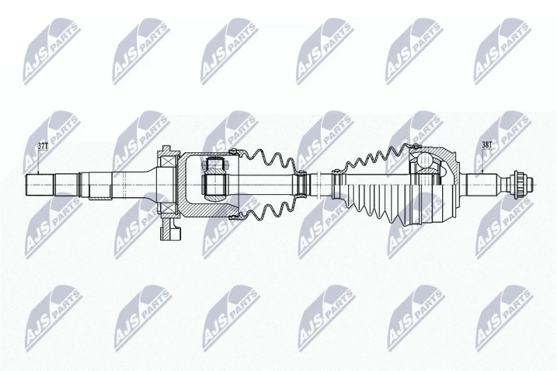 Image of NTY NPW-WW-268 Drive shaft 7-Speed Dual-Clutch Transmission, Front Axle Right Drive Shaft (13)