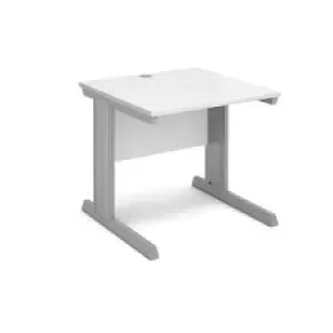 Image of Dams MTO Vivo Straight Desk 800mm x 800mm - Silver Frame, White Top