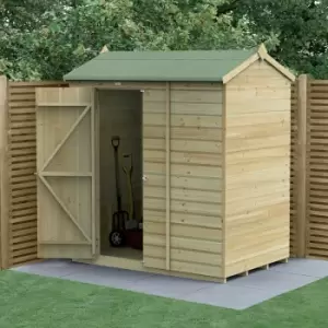 Image of 6' x 4' Forest Beckwood 25yr Guarantee Shiplap Windowless Reverse Apex Wooden Shed - Natural Timber