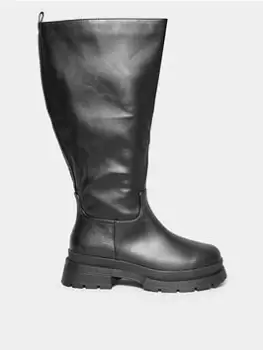 Image of Yours Extra Wide Fit Pull On Calf Boot Pu - Black, Size 5Eee, Women